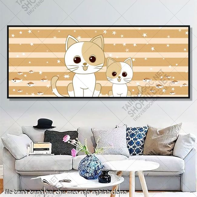 file tranh tranh hai chu meo ngo nghinh
